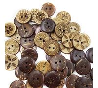 SUCHUANGUANG Brown Coconut for Buttons 18mm 2 Holes 50pcs/ Gadget Part for Children Handmade Scrapbooking Handicraft Mak