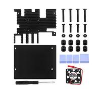 SUCHUANGUANG for Orange Pi 5 Plus Metal Case with Fan and Heatsink Kit, Metal Enclosure for Orange Pi 5 Plus 4GB/8GB/16GB Aluminum Alloy