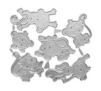 SUCHUANGUANG Little Monkey Carbon Steel Scrapbooking Embossing Stencil, Printing Steel Mould for Album Paper Card Making Carbon Steel