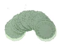 SUCHUANGUANG Placemat, 100Pcs Paper Doily, Round, 8.9cm, Green (Pack 1)