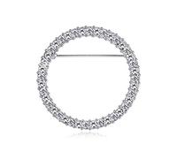 SUCHUANGUANG Round Crystals Glasses Holder Brooch Reading Glasses Holder Simple Fashion Brooch Pins for Women Fashion Jewelry Silver