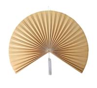 SUCHUBU Handmade Large Bamboo Wall Fan, Beige Decorative Fan for Hanging on the Wall, Headboard or Living Room Decor - Woven Bamboo Art, Boho & Asian Inspired Home Decor