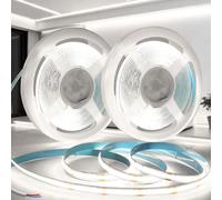 SUCIKORIO COB LED Strip Light Without Plug 12V 2x5m Cool White 6000K LED Strip Lights for Bedroom Adhesive TV Led Lights Backlight Flexible Cuttable COB Led Light Strips 8mm 320LEDs/m Super Bright