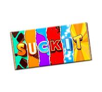 Suck it Chocolate Bar Wrapper Novelty Gift Present Funny Rude Adult Insulting for Birthday Christmas Xmas Valentines (#1124) (with chocolate bar)