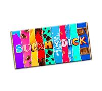 Suck my Dick Chocolate Bar Wrapper Novelty Gift Present Funny Rude Adult Insulting for Birthday Christmas Xmas Valentines (#1157) (without chocolate bar)