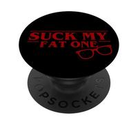Suck My Fat One Derek Bold Red Glasses Retro Design PopSockets Adhesive PopGrip