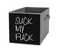 Suck My Fuk Cube Storage Bin Foldable Oxford Cloth Open Storage Basket with Handles for Closet Shelf