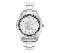 Suck My Fuk Men's Wrist Watches Stainless Steel Strap Minimalist Business Quartz Watch for Daily Wear