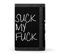 Suck My Fuk Trifold Men's Wallets with 8 Card Slots & Key Hook Slim Travel Purse Money Clip