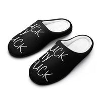 Suck My Fuk Women's Slippers Cotton Warm House Shoes with Rubber Anti-Slip Sole Slip On for Home Outdoor 7-8（39-40