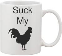 Suck My Rooster Chicken Cock Funny Ceramic Mug White