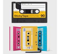 Suck UK 3 Piece Cassette Tape Notebooks & Retro Cassette Tape Dispenser Desk, Multi