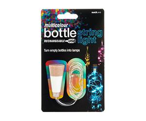 Suck UK | Bottle String Lights | Multi Colour USB Bottle Lights with Cork | LED String Lights Battery Operated | Bottle Lamp Kit & Battery Operated Lights for Bottles and Jars | Rechargeable Light