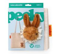 Suck UK Bunny Canvas Tote Bag with Plush Bunny Head | 12 oz Natural Cotton Reusable Shopping Bag | Novelty Gift for Animal Lovers