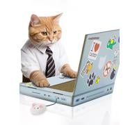 Suck UK | Cat Laptop | Cat Scratching Board | Cardboard Scratchers | Scratch Pad & Kitten Scratching Mat | Funny Furniture | Interactive Toy & Kitten Toys Gifts Cats
