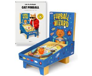 Suck UK Cat Pinball | Cardboard Pinball Machine Cat Toy | Retro Arcade Pinball Game for Cats | Interactive Toy | Viral Cats Video Toy | Unique Gifts | Indoor Entertainment