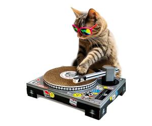 Suck UK | Cat Scratch DJ Decks | Interactive Cat Toys | Alternative to Cat Scratching Posts | Cardboard Scratch Toy for Indoor Cats & Kittens | Novelty Cat Gifts