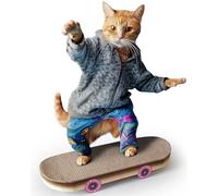 Suck UK | Cat Scratcher Skateboard | Cat Scratching Board | Cardboard Cats Scratchers | Funny Gifts | Kitten Accessories & Accessories For Indoor Cats Furniture | Kitten Cardboard Scratcher