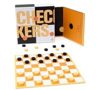 Suck UK Checkers Board Game | Travel Board Games For Adults | Classic Strategy Games for Family | 2 Player Folding Board & Wooden Pieces | Portable Puzzle in Gift Box | Brain Teaser | Game Night Play