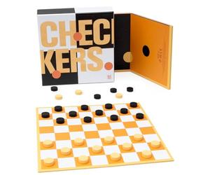 Suck UK Checkers Board Game | Travel Board Games For Adults | Classic Strategy Games for Family | 2 Player Folding Board & Wooden Pieces | Portable Puzzle in Gift Box | Brain Teaser | Game Night Play