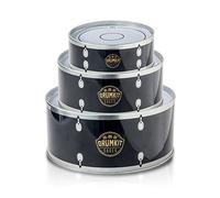 Suck UK Drum Storage Tin | Cake Storage Tins | Drummer Gifts For Men | Biscuit Tins | Stackable Storing Boxes Airtight Lids | Stacking Cookie Tin | Gifts For Drummers | Craft Kits For Adult - 3 Pack