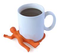 Suck UK | Funny Coaster | Splat Stan Dad Coaster or Beer Mats For Drinks | Hot Drinks Accessories | Office Desk Coaster | Funny Home Office Accessories | Novelty Gifts For Men & Office Gifts, Orange, 12.7 cm L x 12.7 cm W x 2.9 cm H