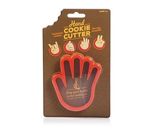 Suck UK | Hand Cookie Cutter | Hand Shaped Novelty Cookie Cutter | Plastic Pastry Cutters | Funny Baking Tools & Accessories for Kids | Finger Shaped Funny Treats | Customised Gesture Cookies | Red
