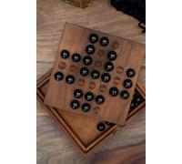 Iron & Glory Solitaire Game | Travel Games | Solitaire Marble Game | Deluxe Wooden Puzzle Board | Strategy Games For Adults | Brain Teaser Puzzle | Portable Travel Size | Retro Design | Solo Player