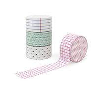 Suck UK Memo Washi Tape | Art Supplies | Decorative Paper Masking Tape | Coloured Adhesive Tape | Set of 4 Cool Selotape Rolls | Craft Supplies | Scrapbooking Accessories | Japanese Stationery