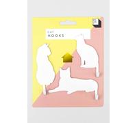 Suck UK Metal Cat Hooks Set of 3 Self-Adhesive Decorative Key & Towel Hangers in Off-White Suck UK Off-White