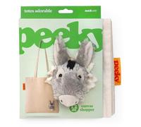 Suck UK Peeky Donkey Canvas Tote Bag with Plush Donkey Head | 12 oz Natural Cotton Reusable Shopping Bag | Novelty Gift for Animal Lovers