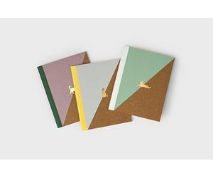 Suck UK Pocket Notebook 3 Set | Lined | Grid | Dot Grid Format | Recycled Paper & Kraft Binding Cover | Compact On-the-Go Notes for School, Office & Travel Use | Animal Cat Lovers Gift | 68 Pages Each