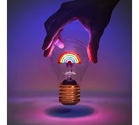 Suck UK Rainbow Lamp | Rainbow Light Bulb | Cordless Rechargeable Battery | LED Neon Light Bulb | Bedside Lamp for Girls | Retro Style Edison Bulbs | Bedroom Accessories | USB Charging Night Lights