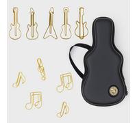Suck Uk Rockstar Paper Clips Set With Music-Themed Clips And Rockstar Pencil Case Set