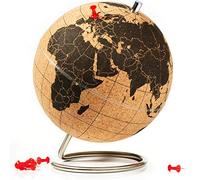 Suck UK Small Original Desktop Cork Globe | Push Pins Included | Educational World MAP | Travel Accessories | Adventure & Memories Display | Small | 14cm