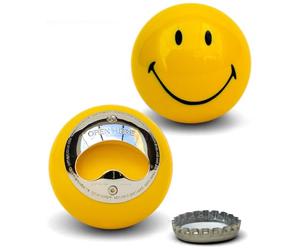 Suck UK Smiley Ball Bottle Opener | Comfortable Grip Stainless Steel Insert Easy Open for Beer Soda | Unique Outdoor or Indoor Home Bar Accessories | Fun Novelty Gift for Dads & All Drinkers