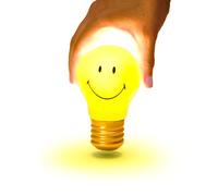 Cordless Rechargeable Smiley Lightbulb Shaped Night Light