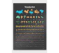 Suck UK Wanderlist Scratch Poster - Travel Bucket List Map in Black Suck UK Black