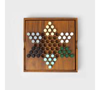 Iron & Glory Chinese Checkers | Board Games | Wooden Checkers Set | Classic Strategy Games for Adults | Wooden Pegs | Portable Puzzle in Gift Box | Family Game Night Play | Travel Board Puzzle