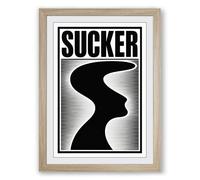 Sucker Profile Typography Framed Wall Art Print A1 (84.1×59.4cm) Oak, Wall Decor for Living Room, Bedroom, Office & Home, Ready to Hang, Art Gift