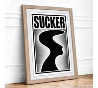 Sucker Profile Typography Framed Wall Art Print A1 Oak