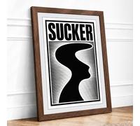 Sucker Profile Typography Framed Wall Art Print A2 (59.4×42cm) Walnut, Wall Decor for Living Room, Bedroom, Office & Home, Ready to Hang, Art Gift