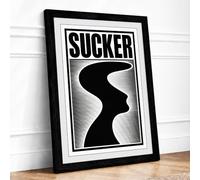 Sucker Profile Typography Framed Wall Art Print A3 Black