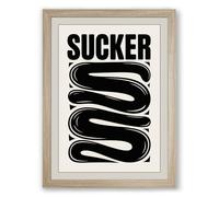 Sucker Typography Framed Wall Art Print A2 (59.4×42cm) Oak, Wall Decor for Living Room, Bedroom, Office & Home, Ready to Hang, Art Gift