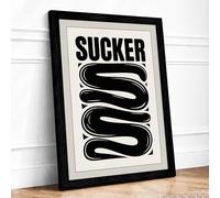 Sucker Typography Framed Wall Art Print A3 Black