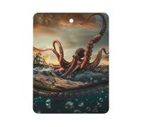 Suckers on The Day Octopus And Sailors Ship Car Air Freshener Decorative Hanging Aromatherapy Tablets for Car Trucks Square