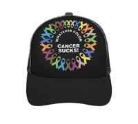 Sucks Cancer Fight Cancer Ribbons Unisex Trucker Cap Baseball Caps Mesh Back for Women Men Summer Visor Hat Black-Style