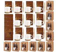 Suclain 10 Set Inspirational Christian Gift Bulk for Women Mothers Day Gift 13 oz Ceramics Bible Verse Coffee Mugs Set Coaster Spoon Pens Notebooks Bags for Birthday Church Party