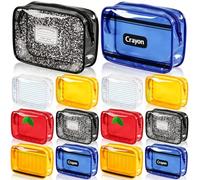Suclain 12 Pcs Teacher Appreciation Gifts Clear Makeup Bag with Zipper Waterproof PVC Cosmetic Pouch Portable Multifunction Cosmetic Bag for Women Teachers Graduation Gifts (5.5 Inches,Classics)