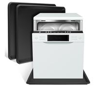 Suclain 3 Pcs Plastic Washing Machine Pan Dishwasher Drain Pan Washing Machine Tray for Dishwasher Washing Machine Easy Leak Detection, 26.8 x 20.5 Inches, Black